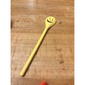 Vintage Splenda Kool Aid Happy Smiley Face Yellow Slotted Mixing Spoon
